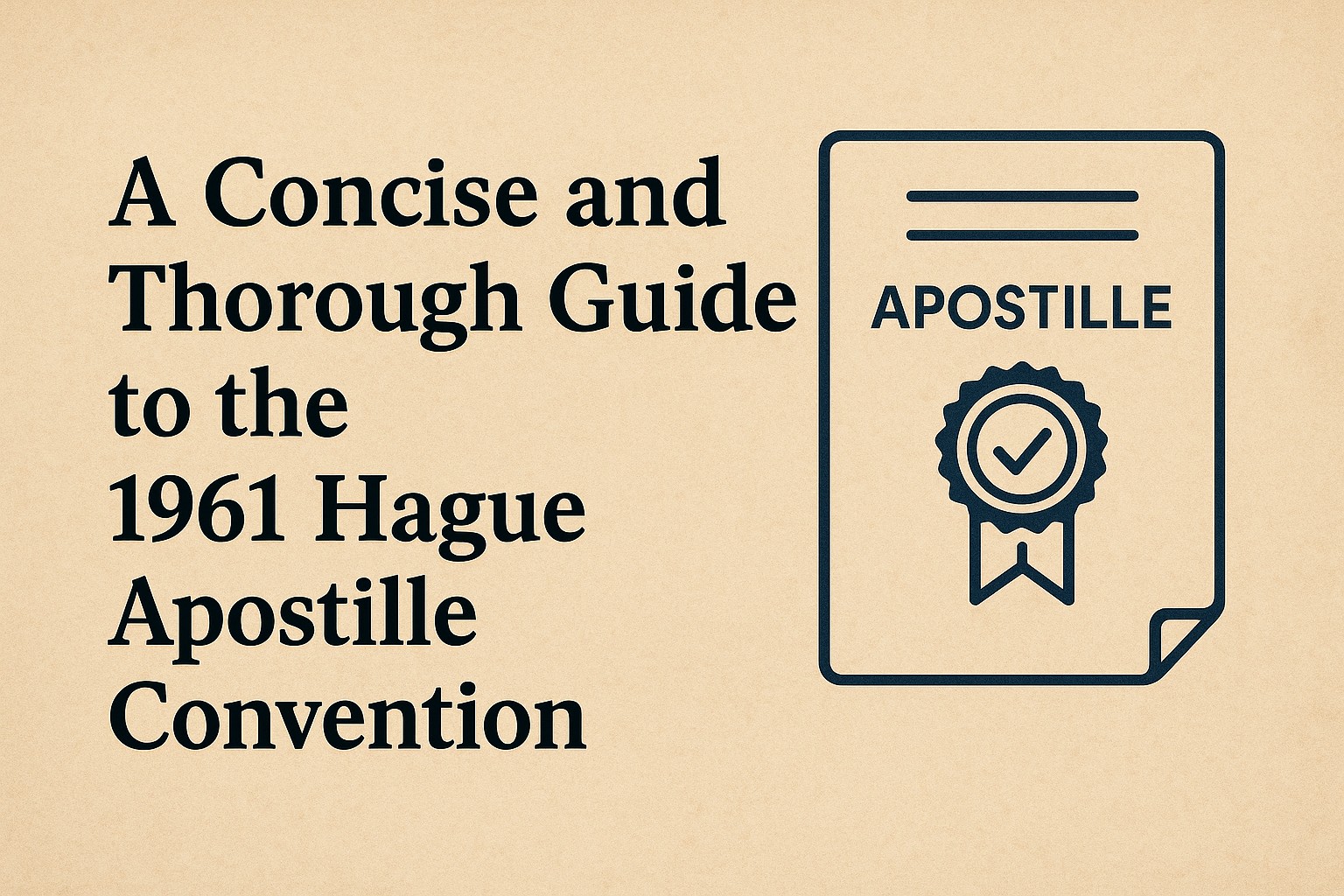 Cover image with the title ‘A Concise and Thorough Guide to the 1961 Hague Apostille Convention’ beside an icon of a certified document.
